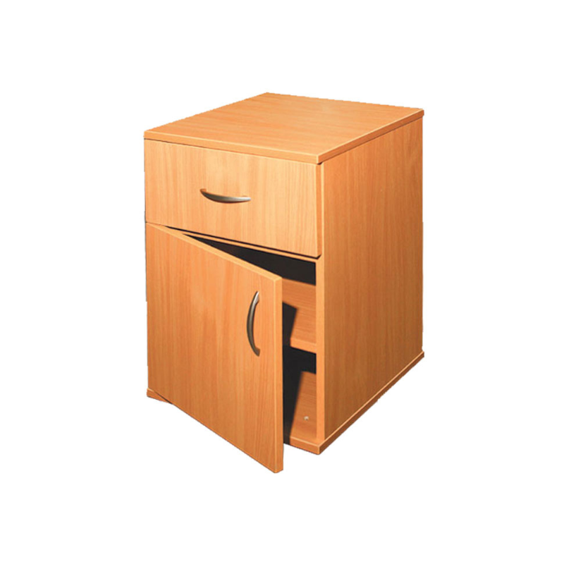 Закрита 1-дверна тумбочка, з шухлядою та вкладною полицею, матеріал корпусу - ЛДСП, для розміщення в приміщеннях та закладах, АЛМАНТ, 403х403х596 мм.